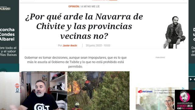 Arde Navarra y calla el rojerío